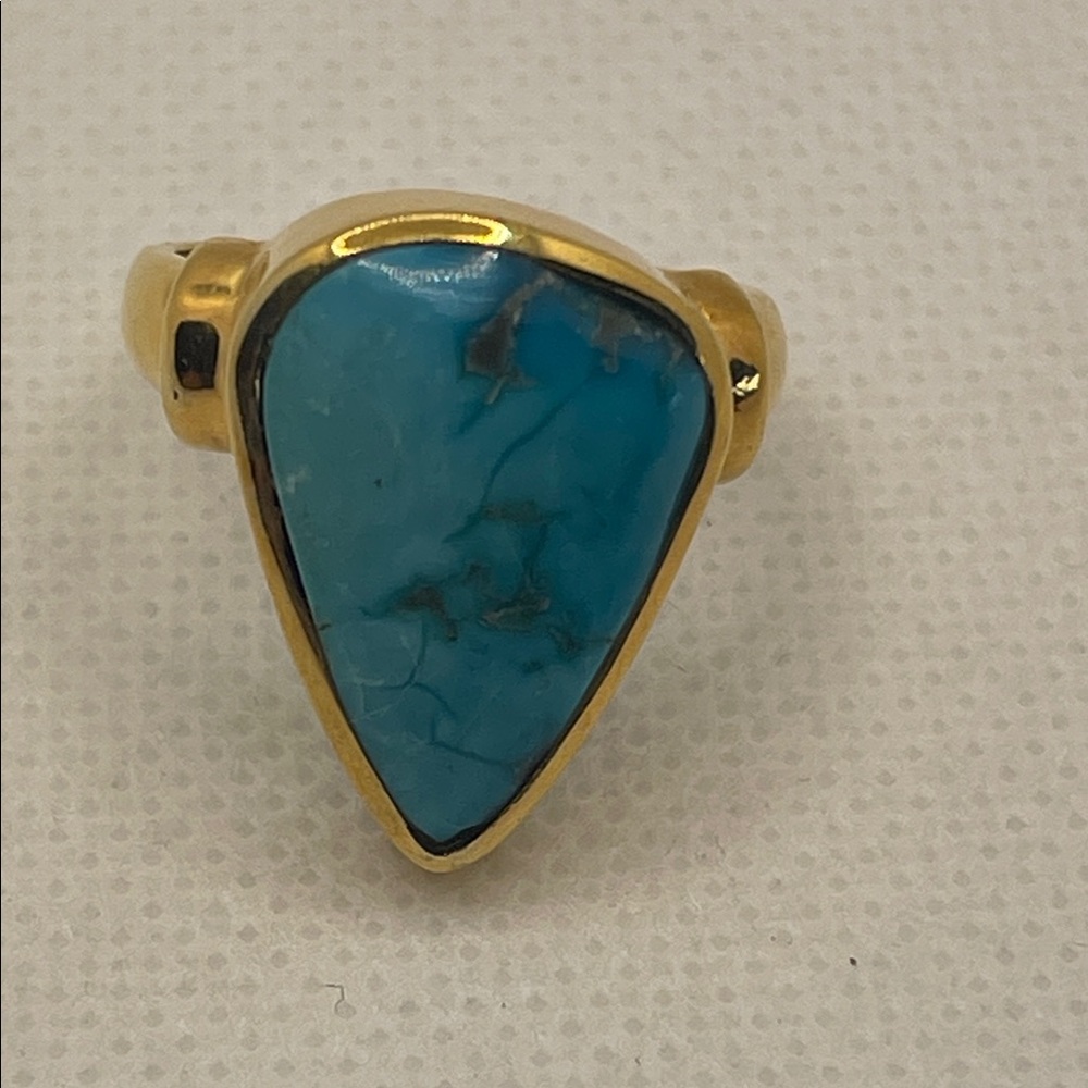 Made In Earth Sleeping Beauty Turquoise 925 Gold Vermeil